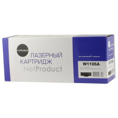 Картридж NetProduct (N-W1106A) для HP Laser 107a/<wbr>107r/<wbr>107w/<wbr>MFP135a/<wbr>135r/<wbr>135w, 1K (без чипа)