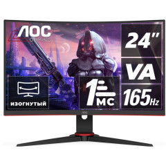 Монитор Игровой 23,6" AOC C24G2AE/<wbr>BK VA 165Hz Curved 1ms 250cd/<wbr>m 178/<wbr>178 3000:1 2xHDMI 1xD-SUB 2x2W