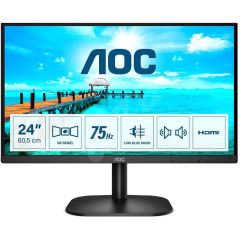 Монитор 23.8" AOC 24B2XDAM/<wbr>01 VA 1920x1080 75Hz 4мс 250кд/<wbr>м2 3000:1 20млн:1 VGA HDMI DVI 2Wx2 Black