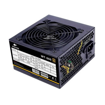 Блок питания Wintek WT-600, 600W, APFC, 20+4, 1*P8 (4+4), 2*P6+2, 6*SATA, 4*MOLEX, 80+ Bronze, black - Metoo (1)
