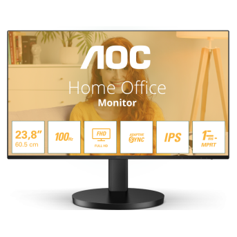 Монитор 23,8" AOC 24B3HA2/<wbr>01 IPS 1920x1080 100Hz 1мс 250кд/<wbr>м 1300:1 1xHDMI 1xVGA 2x2W Black - Metoo (1)