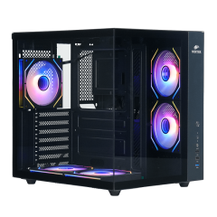 Корпус Wintek Cube Pro V909-B TG, ATX, USB 1*3.0/<wbr>2*2.0, 5*12cm ARGB PWM (контр. + пульт д/<wbr>у), чёрный