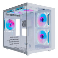 Корпус Wintek Aquarium H101-W TG, mATX, USB 1*3.0/1*2.0, 5*12cm ARGB PWM (контр. + пульт д/у), белый