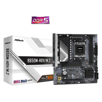 Материнская плата ASRock B650M-HDV/<wbr>M.2 AM5 2xDDR5 4xSATA3 2xM.2 HDMI DP mATX - Metoo (1)