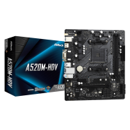 Материнская плата ASRock A520M-HDV AM4 2xDDR4 1xUM.2 4xSATA3 M.2 D-Sub DVI HDMI mATX