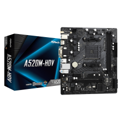 Материнская плата ASRock A520M-HDV AM4 2xDDR4 1xUM.2 4xSATA3 M.2 D-Sub DVI HDMI mATX