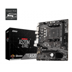 Материнская плата MSI A520M-A PRO AM4 A520 2xDDR4 4xSATA3 RAID 1xM.2 HDMI DVI mATX