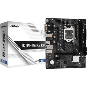 Материнская плата ASRock H510M-HDV/<wbr>M.2 SE LGA1200 2xDDR4 4xSATA UM.2 D-Sub HDMI DVI mATX - Metoo (1)