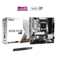 Материнская плата ASRock B650M PRO RS WIFI AM5 4xDDR5 4xSATA3 3xM.2 HDMI DP mATX