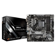 Материнская плата ASRock B450M PRO4 R2.0 AM4 4xDDR4 4xSATA3 1xUM.2 1xM.2 D-Sub+DVI+HDMI mATX