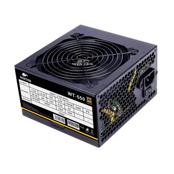 Блок питания Wintek WT-550, 550W, APFC, 20+4, 1*P8 (4+4), 2*P6+2, 4*SATA, 4*MOLEX, 80+ Bronze, black - Metoo (1)