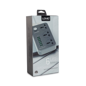 Сетевой фильтр LDNIO Universal SC3604 3 розетки 6*USB 5V/<wbr>3.4A Портов 2м - Metoo (11)