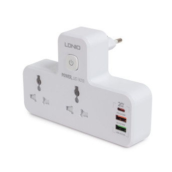 Сетевой фильтр LDNIO Universal SC2311 2 розетки 2*USB быстрой зарядки PD/<wbr>QC 1 USB-C/<wbr>A - Metoo (3)