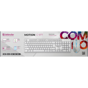 Клавиатура + мышь Defender Motion C-977, White, (45977)<br> - Metoo (10)
