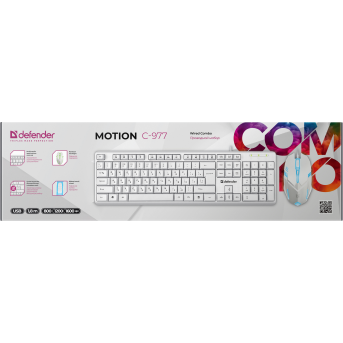 Клавиатура + мышь Defender Motion C-977, White, (45977)<br> - Metoo (7)
