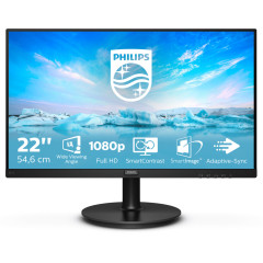 Монитор жидкокристаллический PHILIPS 221V8/<wbr>01 LCD 21,5'' 16:9 1920х1080(FHD) VA, nonGLARE, 250cd/<wbr>m2, H178°/<wbr>V178°, 3000:1, 4ms, VGA, HDMI