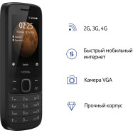 Мобильный телефон Nokia 225 DS BLACK (16QENB01A02)