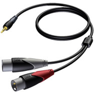 Кабель PROCAB CLA712/1.5 mJack-2XLR 1.5м