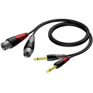 Кабель PROCAB CLA708/1.5 2XLR-2Jack 1.5м