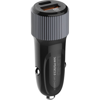 Автомобильное зарядное устройство LDNIO C510Q 2*USB（A,C) Type-C Чёрный - Metoo (2)