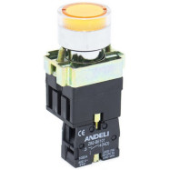 Кнопка открытая ANDELI XB2-BW3571 Желтая с подсветкой