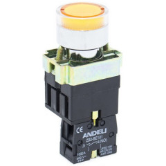 Кнопка открытая ANDELI XB2-BW3571 Желтая с подсветкой