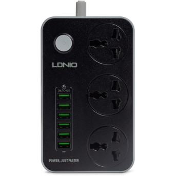 Сетевой фильтр LDNIO Universal SC3604 3 розетки 6*USB 5V/<wbr>3.4A Портов 2м - Metoo (2)