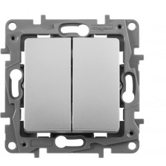 Legrand 672402 Выкл 2кл АЛЮ ETIKA