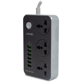 Сетевой фильтр LDNIO Universal SC3604 3 розетки 6*USB 5V/<wbr>3.4A Портов 2м - Metoo (1)
