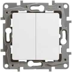 Выключатель/<wbr>переключатель двухклавишный Legrand Etika 10 A 250 В белый