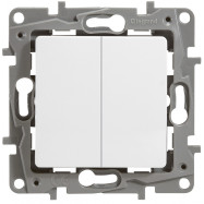 Выключатель двухклавишный Legrand Etika 10 A 250 В белый