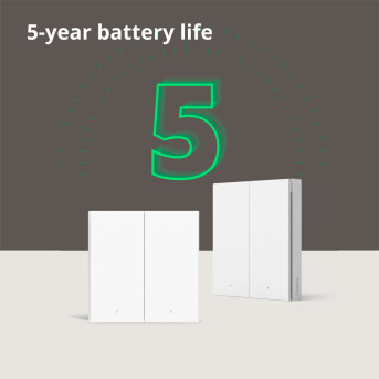 Настенный беспроводной выключатель двухклавишный Xiaomi Aqara H1 (WRS-R02) - Metoo (52)