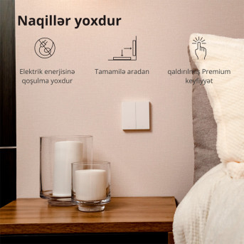 Настенный беспроводной выключатель двухклавишный Xiaomi Aqara H1 (WRS-R02) - Metoo (20)