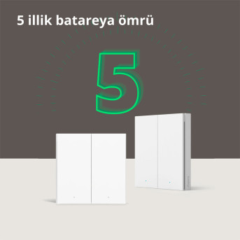 Настенный беспроводной выключатель двухклавишный Xiaomi Aqara H1 (WRS-R02) - Metoo (50)