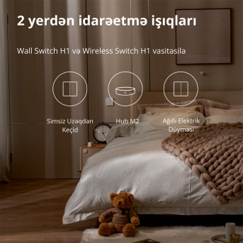 Настенный беспроводной выключатель двухклавишный Xiaomi Aqara H1 (WRS-R02) - Metoo (38)