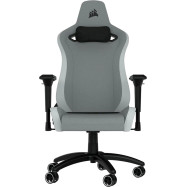 CORSAIR TC200 Leatherette Gaming Chair, Standard Fit - Light Grey/White