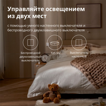 Настенный беспроводной выключатель двухклавишный Xiaomi Aqara H1 (WRS-R02) - Metoo (43)