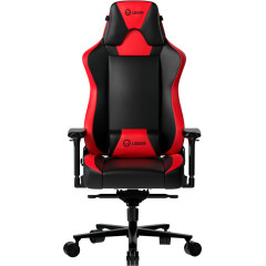 LORGAR Base 311, Gaming chair, PU eco-leather, 1.8 mm metal frame, multiblock mechanism, 4D armrests, 5 Star aluminium base, Class-4 gas lift, 75mm PU casters, Black + red