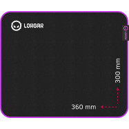 Lorgar Main 313, Gaming mouse pad, High-speed surface, Purple anti-slip rubber base, size: 360mm x 300mm x 3mm, weight 0.195kg