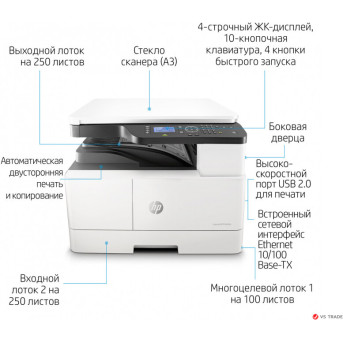Лазерное ЧБ МФУ HP LaserJet M442dn 8AF71A, A3, 1200x1200 dpi, 24 ppm, Ethernet, USB 2.0, no ADF - Metoo (4)