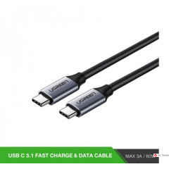 Кабель UGREEN US161 USB 3.1 Type C Male to Type C Male Cable Nickel Plating Aluminum Shell 1.5m (Gray)