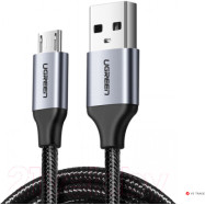 Кабель UGREEN US290 Micro USB 2.0 Cable 1M Metal/Black, 60146