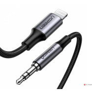 Адаптер UGREEN US315 Lightning to 3.5mm Audio Adapter Aluminium Braided, 2m, 70862