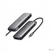 Конвертер Ugreen CM274 USB-C To 2*USB 3.0 A+HDMI+VGA+DP+RJ45 Gigabit+SD/TF+PD Converter. 70301