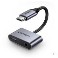 Адаптер Ugreen CM193 Type C Male To 3.5mm Audio+ Type C Female Adapter, 50596