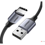 Кабель UGREEN US288 USB-A 2.0 to USB-C Cable Nickel Plating Aluminum Braid 0.5m (Black)