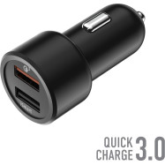 Зарядное устройство автомобильное OLMIO АЗУ 30W, USBx2, 5.4A, QC3.0, Smart IC черный