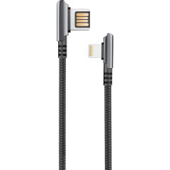 Кабель Olmio Handy угловой lightning черный