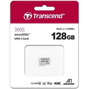 Карта памяти MicroSD 128GB Class 10 U3 Transcend TS128GUSD300S - Metoo (1)