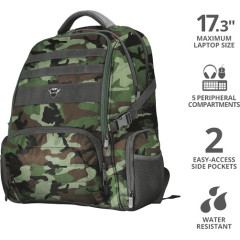 Рюкзак Trust GXT 1250G Hunter Gaming 17,3 зелёный-камуфляж
